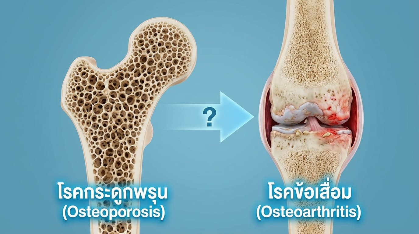 กระดูกพรุน vs ข้อเข่าเสื่อม — ต่างกันอย่างไร และควรดูแลแบบไหน?