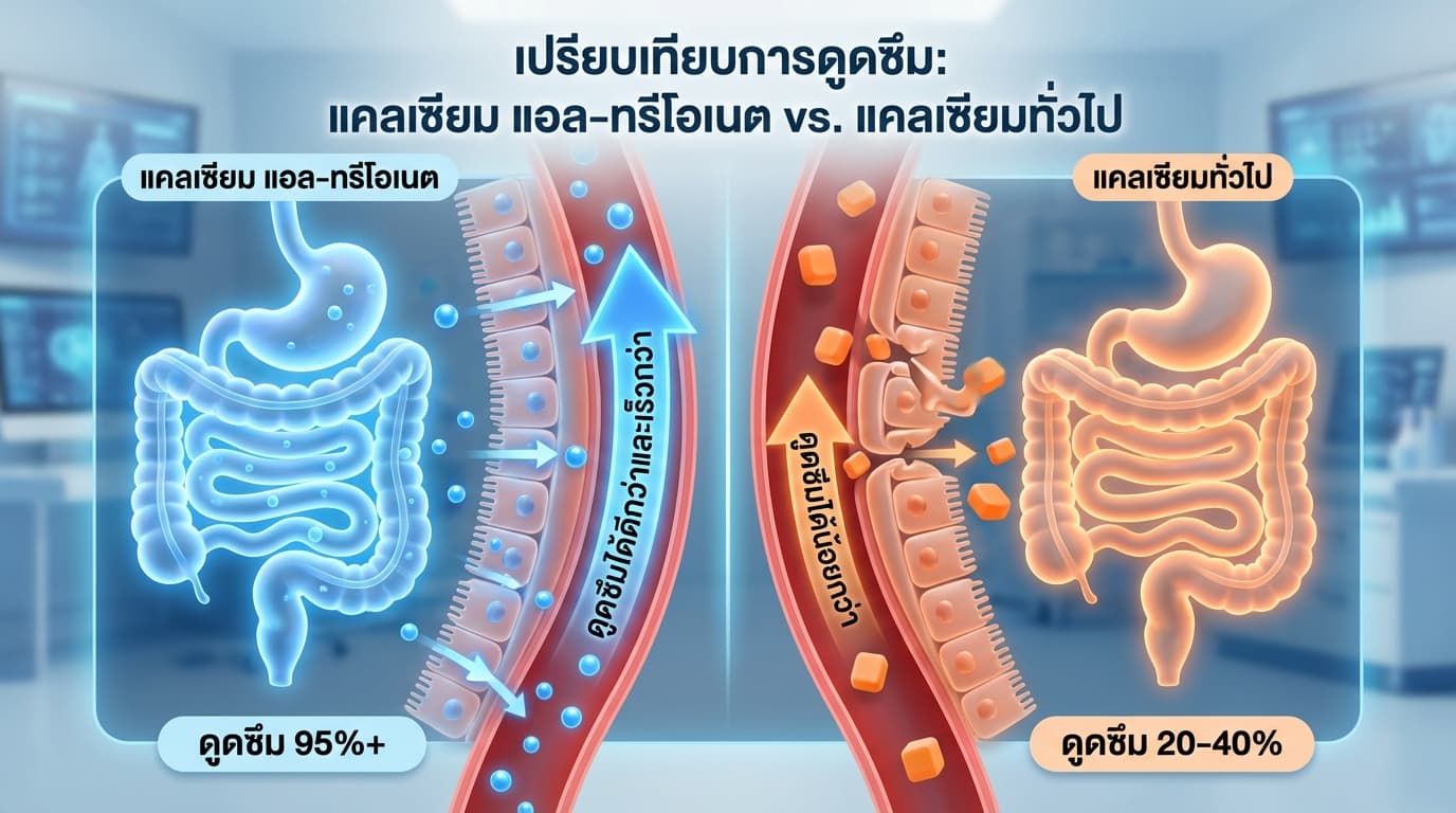 แคลเซียม L-Threonate vs แคลเซียมทั่วไป — ดูดซึมต่างกันแค่ไหน?